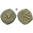 Byzantium, Justin II, Half follis (20 Nummi) year 3 = 567-568, nearly vf