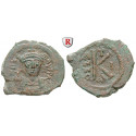 Byzantium, Mauricius Tiberius, Half follis (20 Nummi) 591-592, year 10, fine-vf