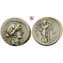 Roman Republican Coins, Man. Acilius Glabrio, Denarius 49 BC, vf