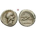 Roman Republican Coins, L. Piso Frugi, Denarius 90 BC, vf