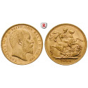 Australia, Edward VII., Sovereign 1902-1910, 7.32 g fine, vf-xf