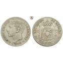 Spain, Alfonso XII, 50 Centimos 1885, vf