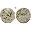 Roman Republican Coins, L. und C. Memmius Galeria, Denarius 87 BC, vf