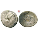Roman Republican Coins, T. Carisius, Denarius 46 BC, vf