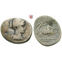 Roman Republican Coins, T. Carisius, Denarius 46 BC, nearly vf