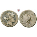 Roman Republican Coins, L. Cassius Longinus, Denarius 78 BC, vf