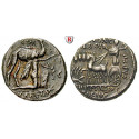 Roman Republican Coins, M. Aemilius Scaurus and Pub. Plautius Hypsaeus, Denarius 58 BC, nearly xf