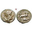 Roman Republican Coins, Denarius 128 BC, good VF