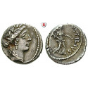 Roman Republican Coins, L. Hostilius Saserna, Denarius 48 BC, vf