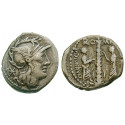 Roman Republican Coins, Ti. Minucius, Denarius 134 BC, vf