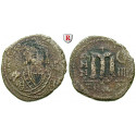 Byzantium, Tiberius II Constantine, Follis 580-581, good fine