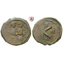 Byzantium, Justin II, Half follis (20 Nummi) year 2 = 566-567, good vf / vf