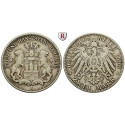 German Empire, Hamburg, 2 Mark 1893, J, nearly vf, J. 63