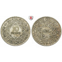 Morocco, Mohammed ben Yusuf, 10 Francs 1933/34 (1352 AH), vf