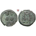 Byzantium, Justin II, Follis 571-572, year 4, vf