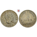 Italy, Kingdom Of Italy, Vittorio Emanuele II, 2 Lire 1863, vf