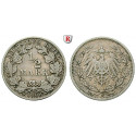 German Empire, Standard currency, 1/2 Mark 1908, G, vf, J. 16