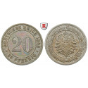 German Empire, Standard currency, 20 Pfennig 1888, A, vf, J. 6