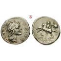 Roman Republican Coins, M. Sergius Silus, Denarius 116-115 BC, good vf