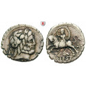 Roman Republican Coins, L. Volumnius, Denarius 81 BC, vf