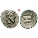 Roman Republican Coins, Gnaeus Pompeius (The Great), Denarius 45 BC, vf /good vf