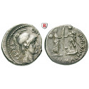 Roman Republican Coins, Cn. Pompeius Magnus and M.Poblicius, Denarius 46-45 BC, xf / nearly xf