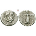 Roman Republican Coins, L. Procilius, Denarius 80 BC, vf