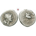 Roman Republican Coins, M. Sergius Silus, Denarius 116-115 BC, nearly vf