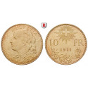 Switzerland, Swiss Confederation, 10 Franken 1911, 2.9 g fine, nearly xf