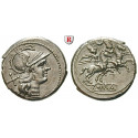 Roman Republican Coins, Anonymous, Denarius 208-206 BC, xf