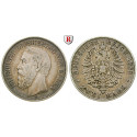 German Empire, Baden, Friedrich I., 2 Mark 1883, G, vf, J. 26