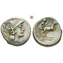 Roman Republican Coins, Anonymous, Denarius 157-156 BC, vf-xf