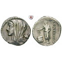 Roman Republican Coins, L. Cassius Longinus, Denarius 78 BC, nearly xf