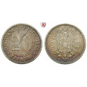 German Empire, Standard currency, 20 Pfennig 1873, C, nearly vf, J. 5
