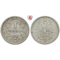 German Empire, Standard currency, 1 Mark 1883, F, 5.0 g fine, nearly vf, J. 9