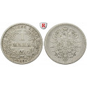 German Empire, Standard currency, 1 Mark 1886, G, 5.0 g fine, nearly vf, J. 9