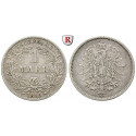 German Empire, Standard currency, 1 Mark 1885, J, 5.0 g fine, vf, J. 9