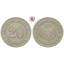 German Empire, Standard currency, 20 Pfennig 1892, A, good vf, J. 14