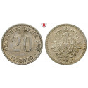 German Empire, Standard currency, 20 Pfennig 1876, C, xf-unc, J. 5