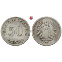 German Empire, Standard currency, 50 Pfennig 1875, B, nearly vf, J. 7
