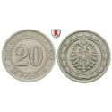 German Empire, Standard currency, 20 Pfennig 1888, F, xf, J. 6