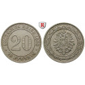 German Empire, Standard currency, 20 Pfennig 1888, J, xf-unc, J. 6