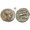 Roman Republican Coins, Cn. Domitius Ahenobarbus, Denarius 128 BC, xf