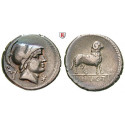 Roman Republican Coins, L. Rustius, Denarius 76 BC, good vf