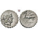 Roman Republican Coins, Q. Antonius Balbus, Denarius, serratus 83-82 BC, FDC
