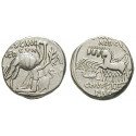 Roman Republican Coins, M. Aemilius Scaurus and Pub. Plautius Hypsaeus, Denarius 58 BC, good vf