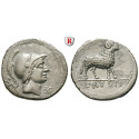 Roman Republican Coins, L. Rustius, Denarius 76 BC, nearly xf