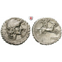 Roman Republican Coins, L. Licinius Crassus and Cn. Domitius Ahenobarbus, Denarius, serratus 118 BC, vf-xf