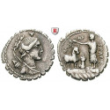 Roman Republican Coins, A. Postumius, Denarius, serratus 81 BC, good vf
