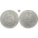 Austria, 2. Republik, 5 Schilling 1957, nearly xf / xf